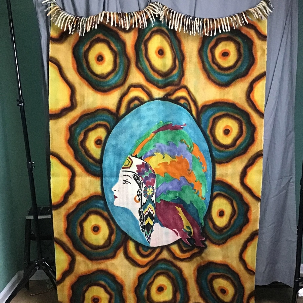 Rare Vintage Double Sided Indian Blanket